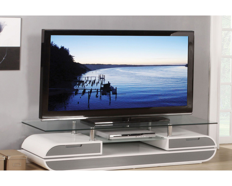 ACME - Lainey TV Stand in White/Gray