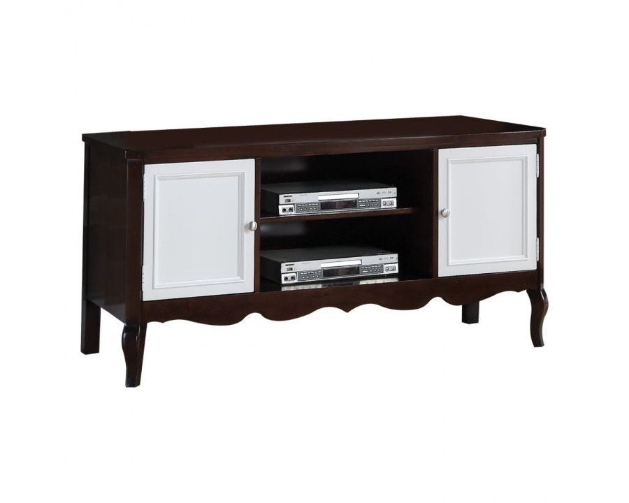 ACME - Mathias TV Stand in Walnut/White