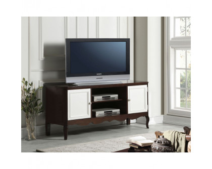 ACME - Mathias TV Stand in Walnut/White