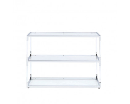 ACME - Raegan TV Stand in Clear Acrylic/Chrome/Clear Glass