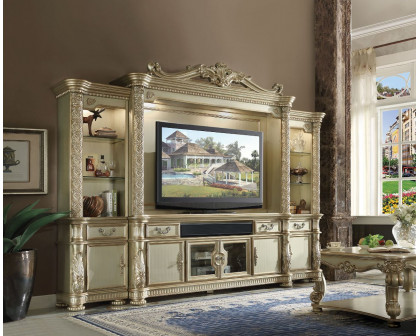 ACME Vendome II Entertainment Center - Gold Patina/Bone