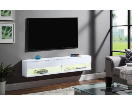 ACME Ximena Floating TV Stand with Led - White Finish