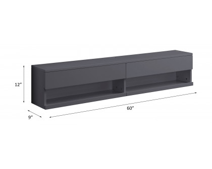 ACME Ximena Floating TV Stand with Led - Gray Finish