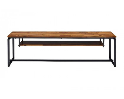 ACME - Jurgen TV Stand in Oak/Black Metal