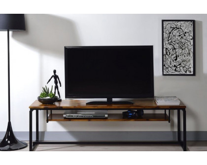 ACME - Jurgen TV Stand in Oak/Black Metal