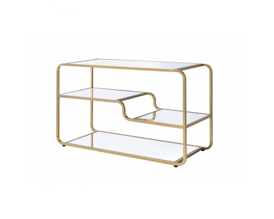 ACME - Astrid TV Stand in Mirrored/Gold