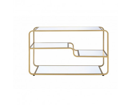 ACME - Astrid TV Stand in Mirrored/Gold