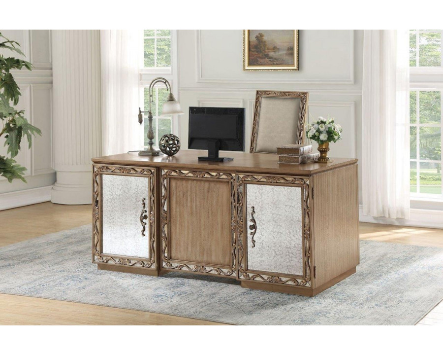 ACME - Orianne Executive Writing Desk in Antique Gold