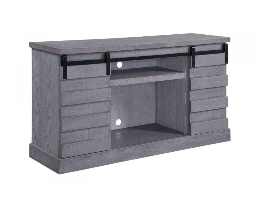 ACME - Amrita TV Stand with Fireplace in Gray Oak