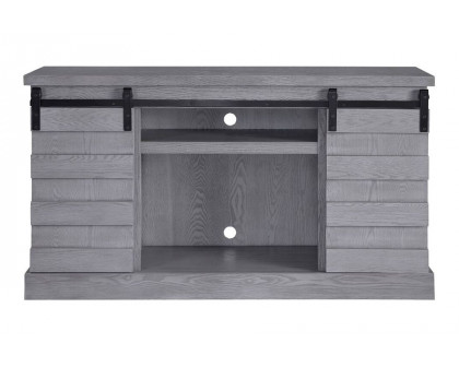 ACME - Amrita TV Stand with Fireplace in Gray Oak