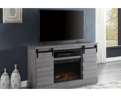 ACME - Amrita TV Stand with Fireplace in Gray Oak