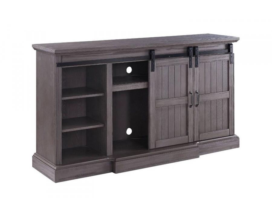 ACME - Admon TV Stand with Fireplace in Gray Oak