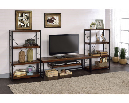 ACME - Bob Weathered Oak and Black TV Stand