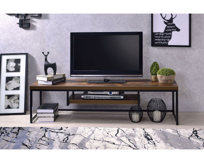 ACME - Bob Weathered Oak and Black TV Stand