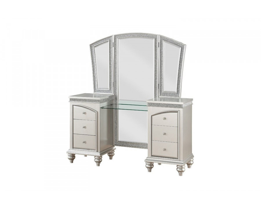 ACME - Maverick Vanity Desk in Platinum