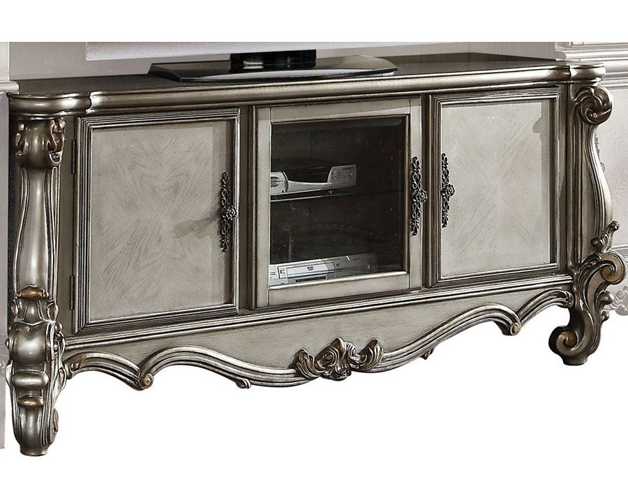 ACME - Versailles TV Stand in Antique Platinum