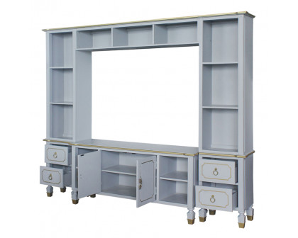 ACME - House Marchese Entertainment Center in Gold Trim/Pearl Gray