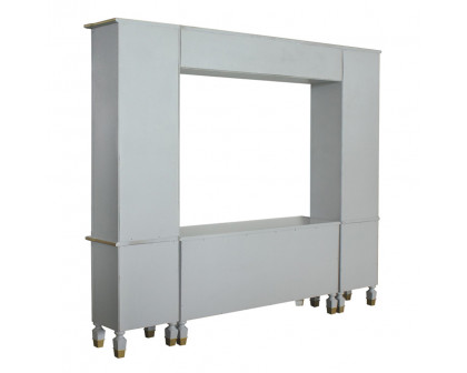 ACME - House Marchese Entertainment Center in Gold Trim/Pearl Gray