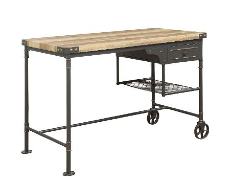 ACME - Itzel Desk in Antique Oak/Sandy Gray