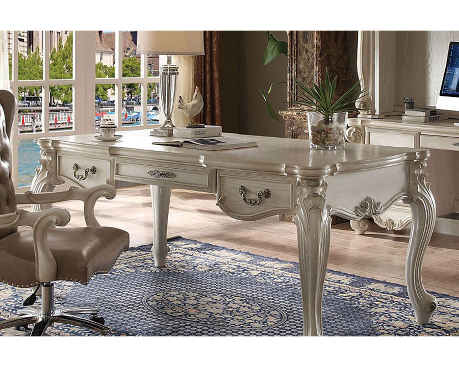 ACME Versailles Executive Leg Desk - Bone White