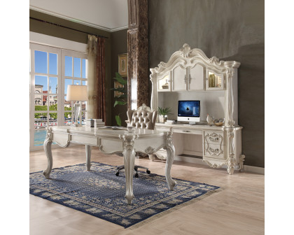 ACME Versailles Executive Computer Desk with Hutch - Bone White