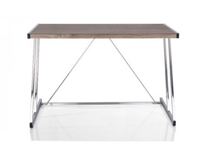 ACME - Finis Writing Desk with USB in Weathered Oak/Chrome