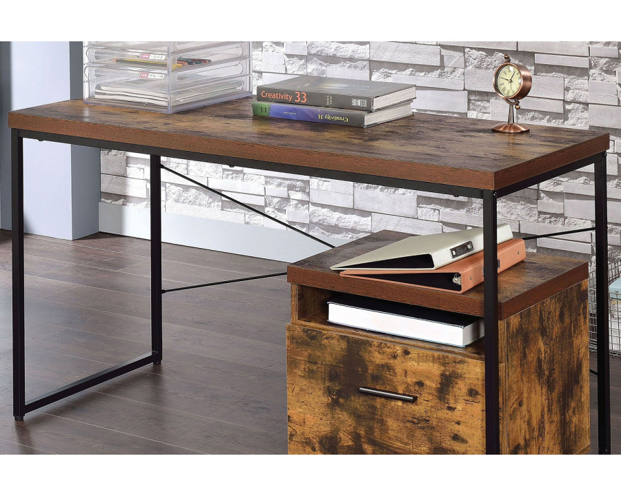 ACME - Bob Writing Desk (Same Ac00906) in Weathered Oak/Black