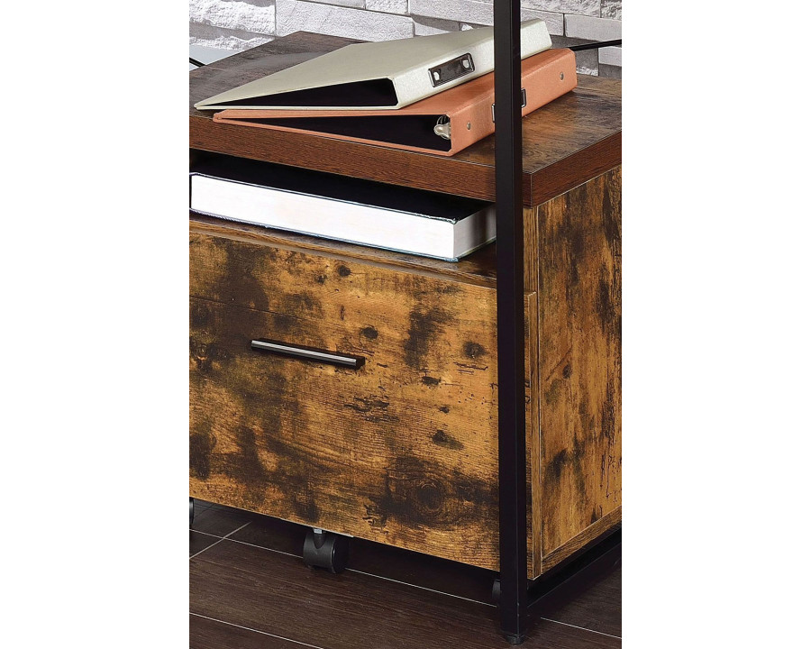 ACME - Bob File Cabinet in Weathered Oak/Black