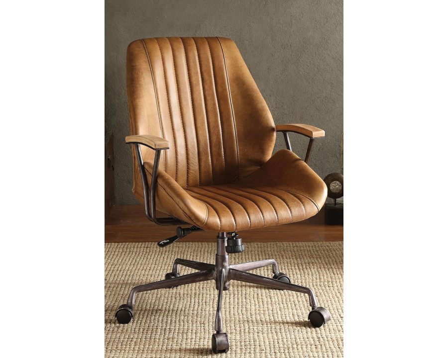 ACME Hamilton Leather Executive Office Chair - Coffee