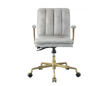 ACME - Damir Office Chair in Vintage White/Chrome