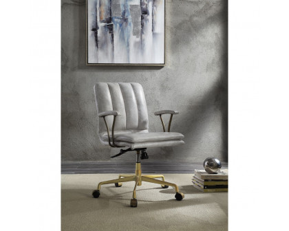 ACME - Damir Office Chair in Vintage White/Chrome