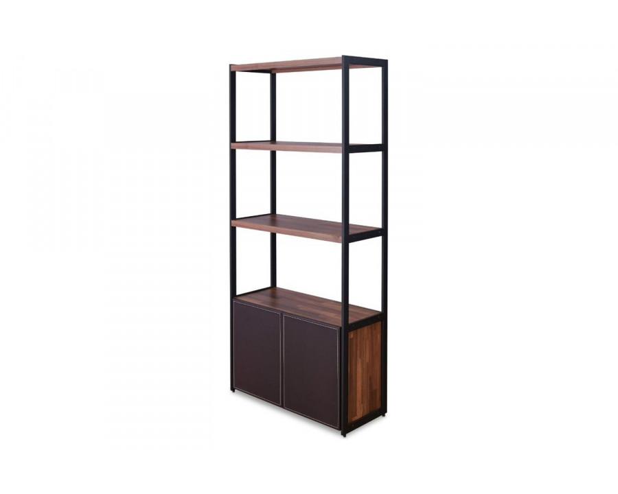 ACME - Sara Bookshelf in Walnut/Sandy Black (92442)