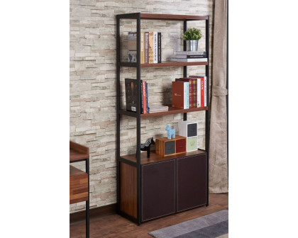 ACME - Sara Bookshelf in Walnut/Sandy Black (92442)