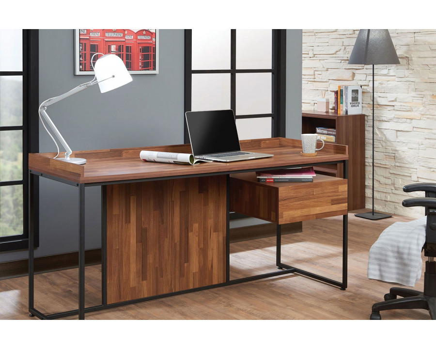 ACME - Sara Writing Desk in Walnut/Sandy Black