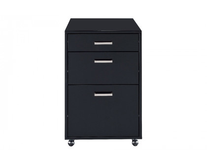 ACME Coleen Cabinet - Black High Gloss/Chrome