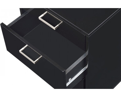 ACME Coleen Cabinet - Black High Gloss/Chrome