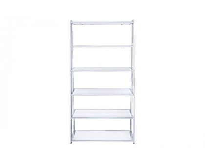 ACME Coleen Bookshelf - White High Gloss/Chrome