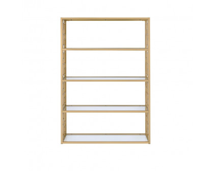 ACME - Blanrio Bookcase in Clear Glass/Gold