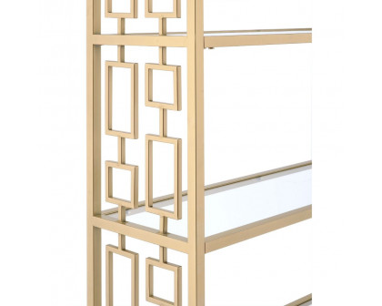 ACME - Blanrio Bookcase in Clear Glass/Gold