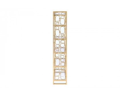 ACME Milavera Bookshelf - Clear Glass/Gold