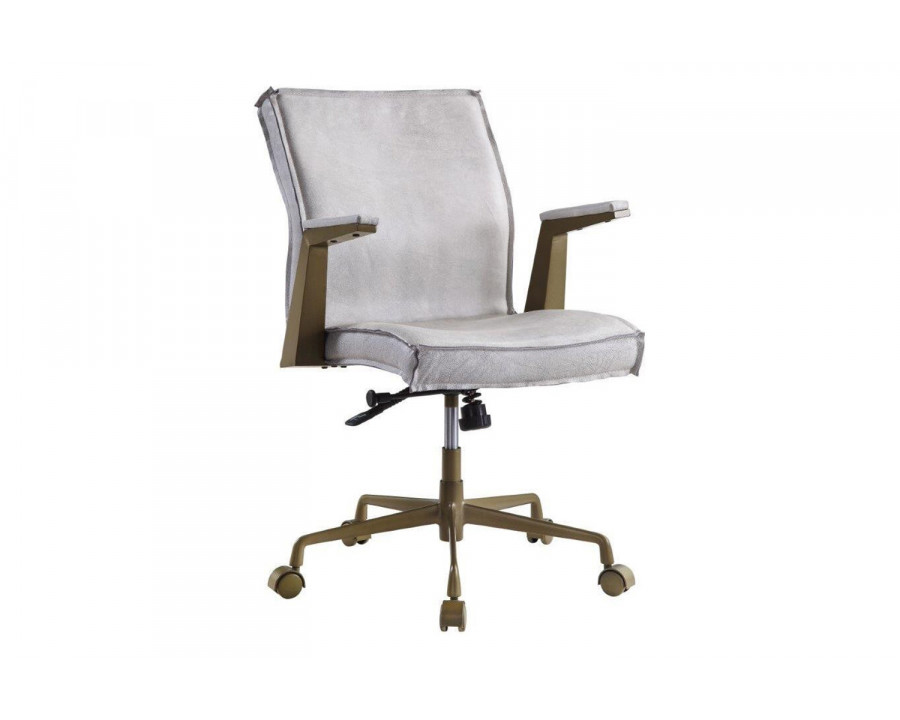 ACME Attica Executive Office Chair - Vintage White Top Grain Leather