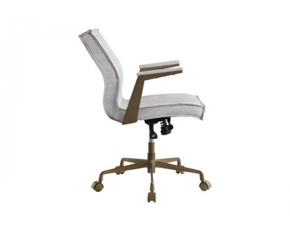 ACME Attica Executive Office Chair - Vintage White Top Grain Leather