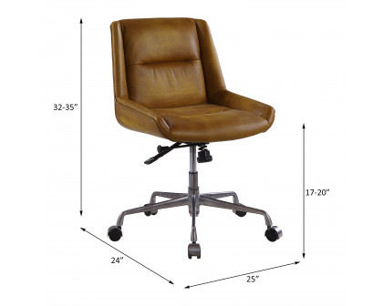 ACME - Ambler Office Chair in Saddle Brown