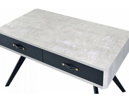 ACME - Magna Writing Desk in Faux Concrete/Black