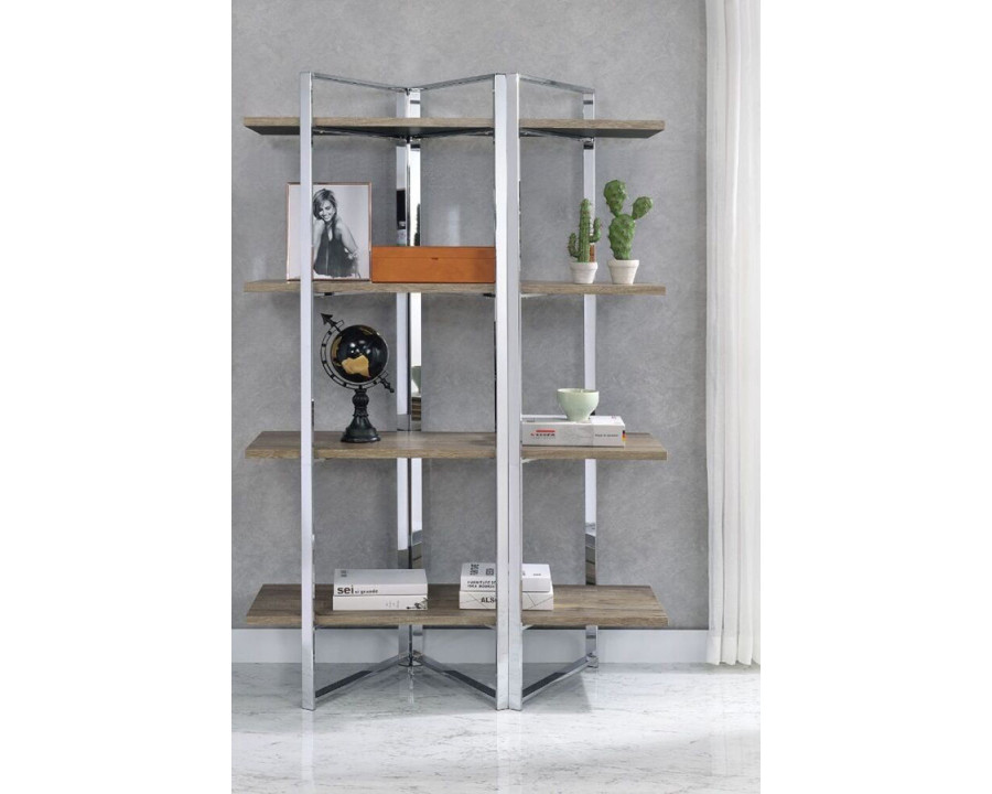 ACME - Libby Bookshelf in Chrome