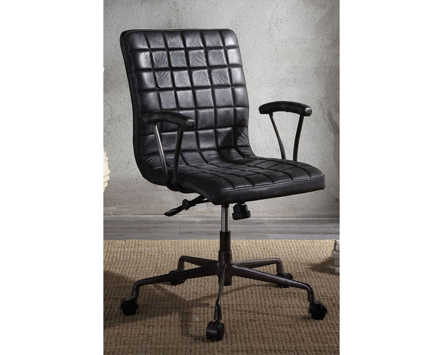 ACME - Barack Office Chair in Vintage Black/Aluminum