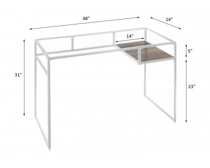 ACME Yasin Writing Desk - White and Glass