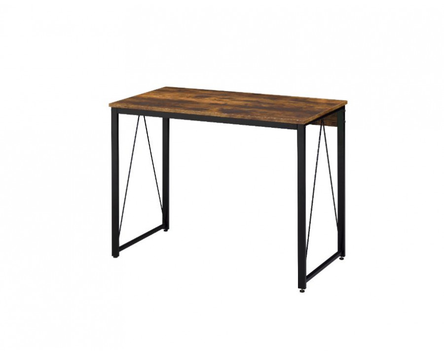 ACME Zaidin Writing Desk - Weathered Oak and Black Finish, W 35"