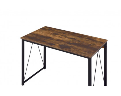 ACME Zaidin Writing Desk - Weathered Oak and Black Finish, W 35"