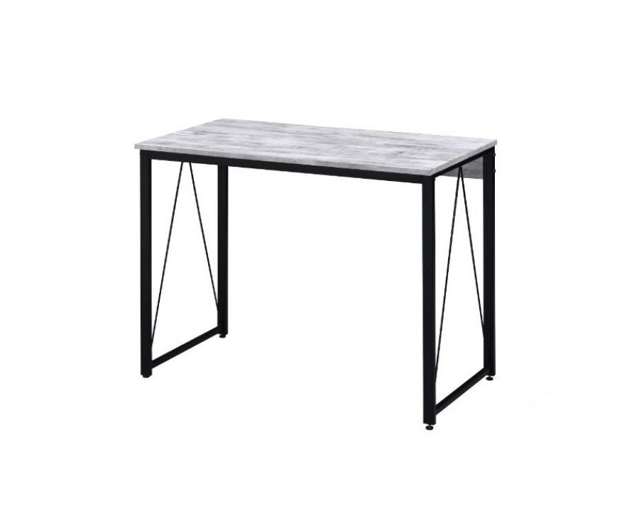 ACME Zaidin Writing Desk - Antique White and Black Finish, W 35"